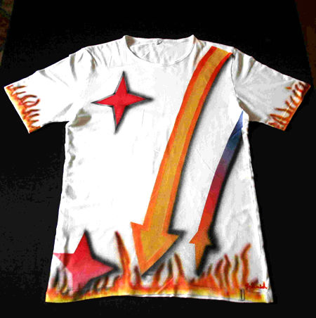 Shirtdesign Flammen, Sterne, Pfeile